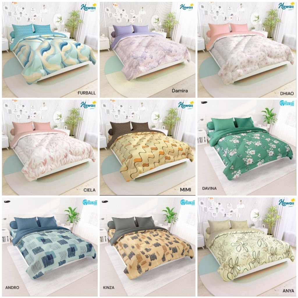 Bedcover Hawaii Ukuran 180x200 / Bedcover Hawaii 180x200 / Hawaii / Bedcover / Bedcover Set Hawaii 1