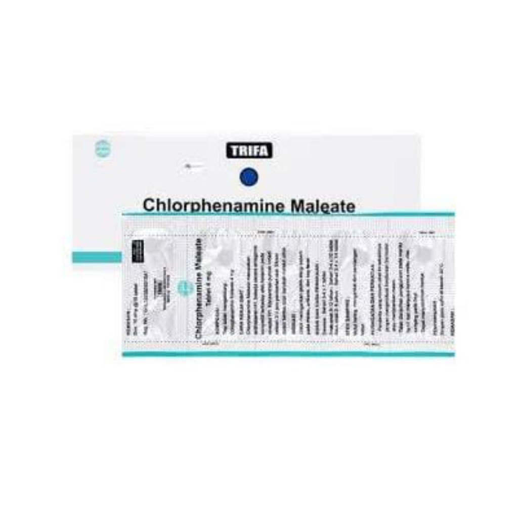 CHLORPHENAMINE MALEATE (CTM) TABLET GENERIK (OBAT ALERGI, GATAL, KALIGATA, BIDURAN)