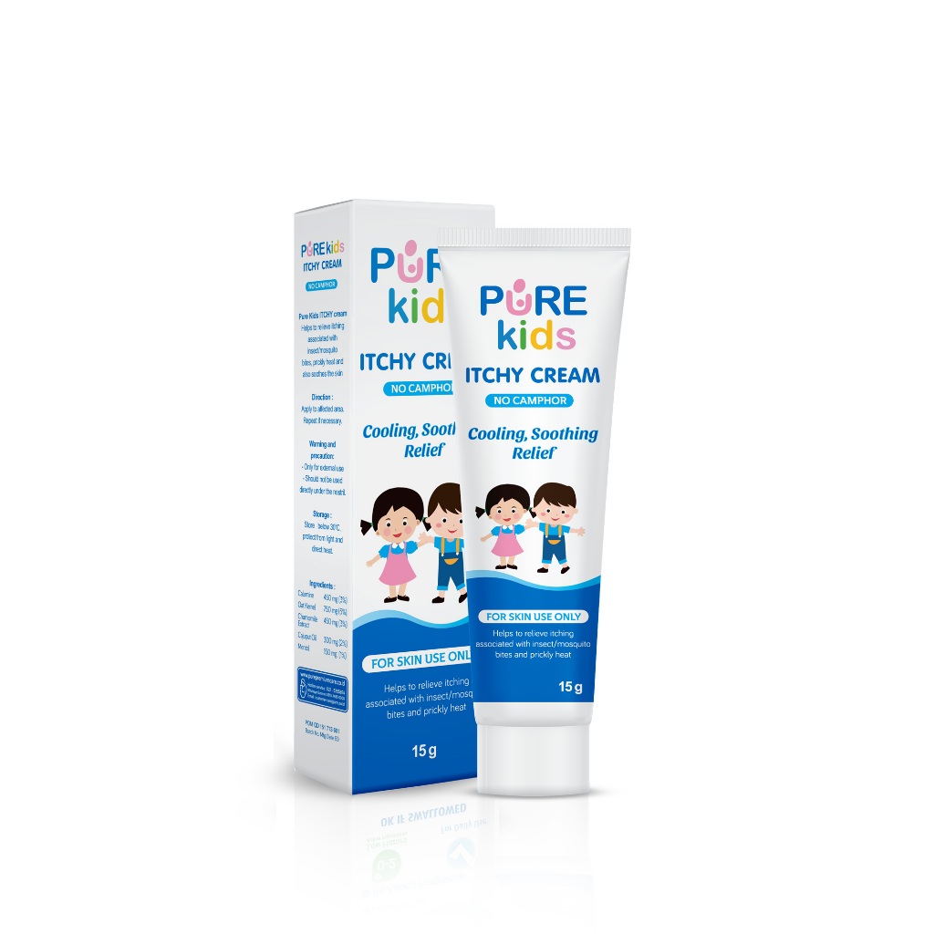 PURE KIDS Itchy Cream 15gr Salep Krim Obat Gatal Pereda Biang Keringat Untuk Anak Bayi