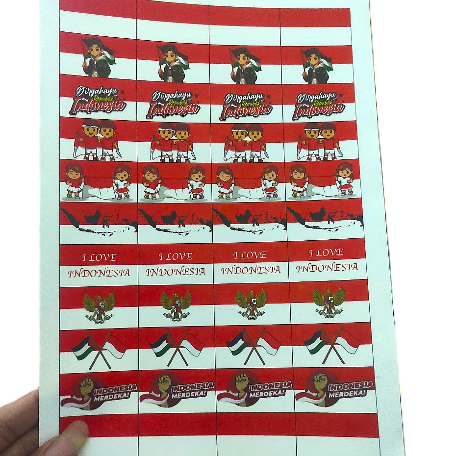 

stiker pipi isi 80 pc sticker wajah indonesia bendera merah putih