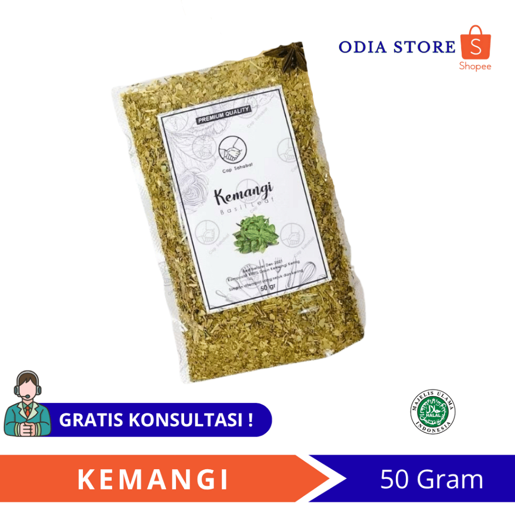 

50gr Daun Kemangi / Basil Leaves / Daun Basil / Rempah / JSR 100%