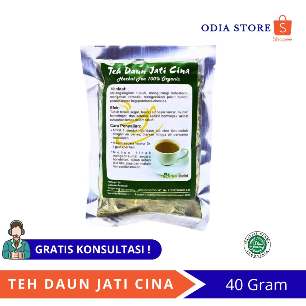 

Teh Daun Jati Cina Herbal Mega Herbal 40gr – Teh Peluntur Lemak & Penurun Kolesterol