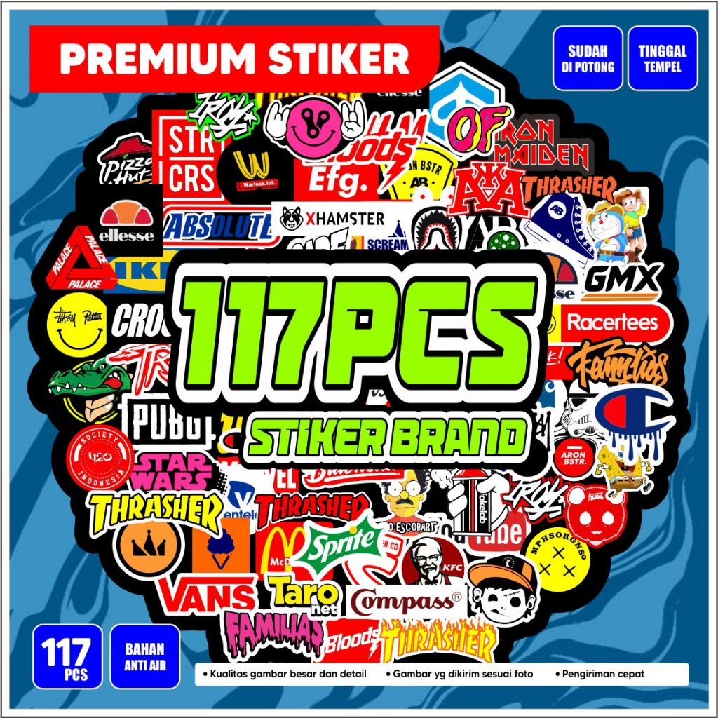 

Paket Stiker 117pcs Anti Air Tinggal Tempel