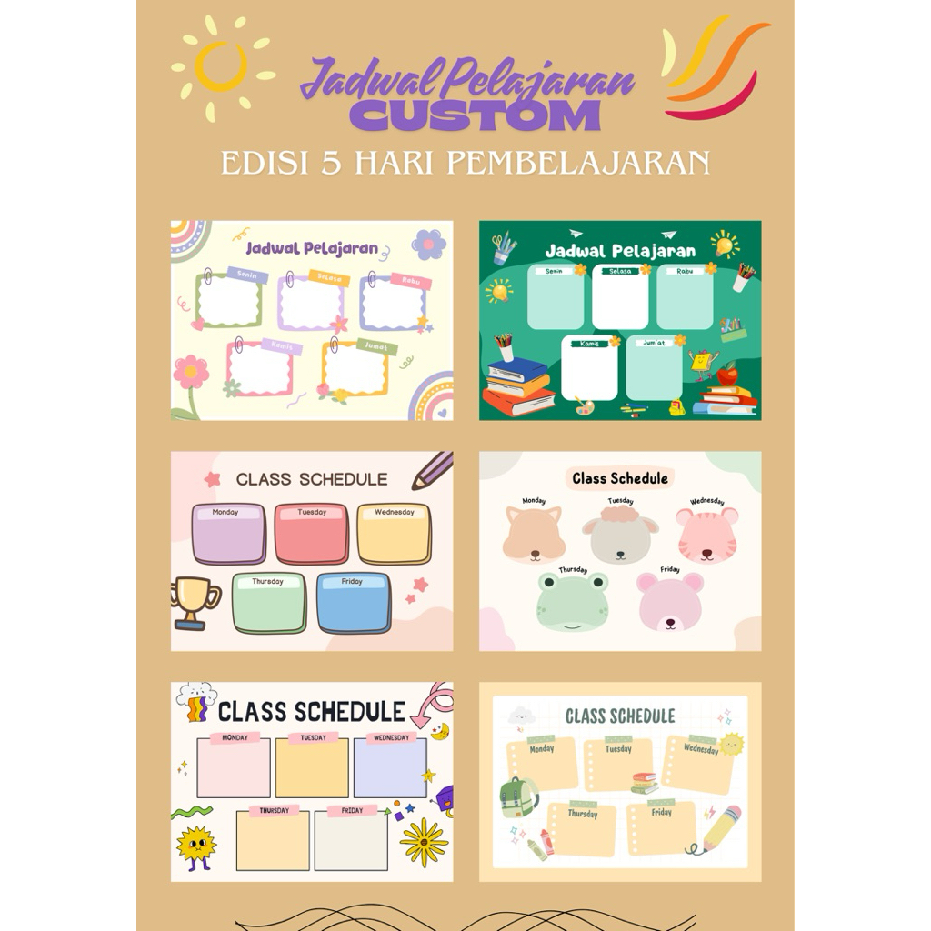 

Jadwal Pelajaran Custom / Class Schedule.