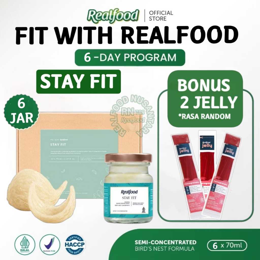 

Realfood Stay Fit Trial 6 Botol Bonus Jelly ( Minuman Sarang Burung Walet ) RN789