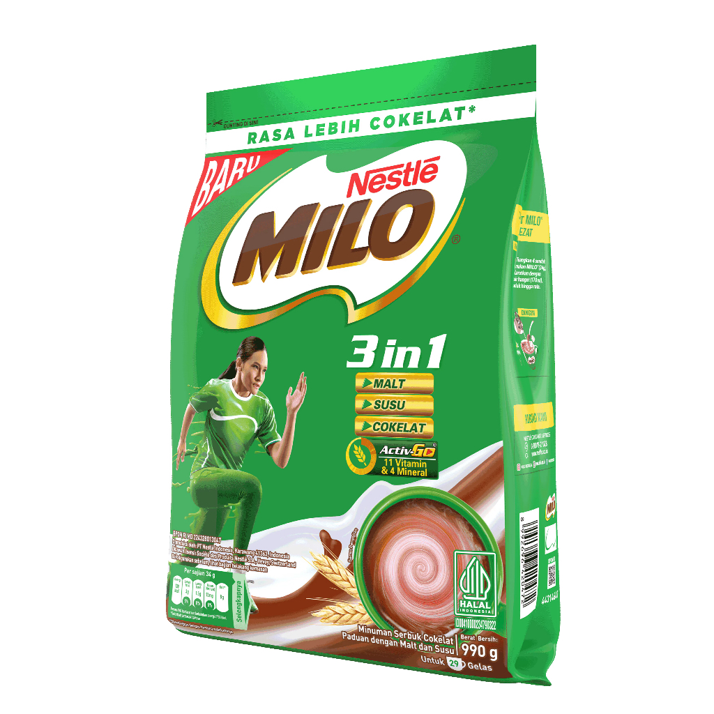 

✅ MILO 3in1 ACTIV-GO Pouch 990g | Minuman Cokelat Bubuk Siap Seduh – Energi & Nutrisi