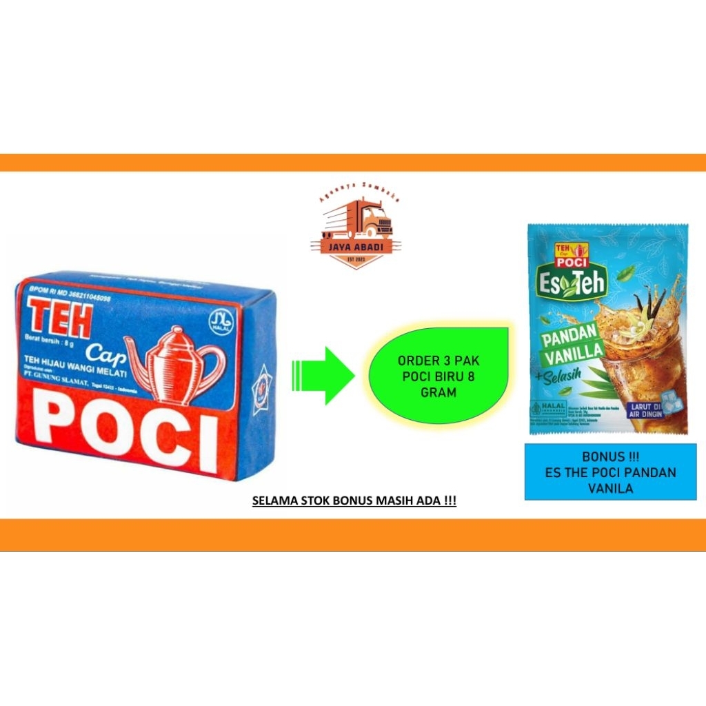 

TEH CAP POCI BIRU LUSINAN 8 GR BOS PER 10 BOX (10 PCS 8 GR)