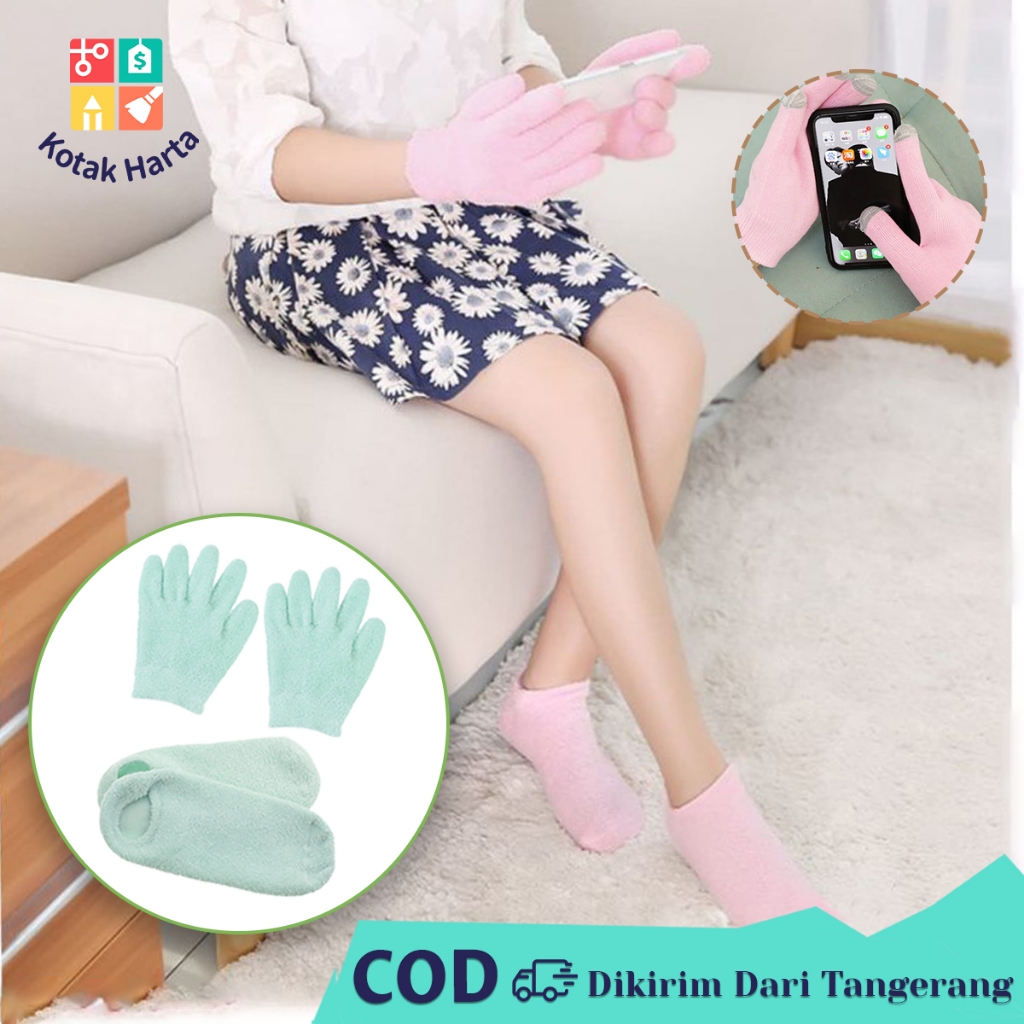 Kaos Kaki SPA Gel Sarung Tangan SPA Gel Silikon Moisturizer Gel Socks Efek Lembab 24 Jam