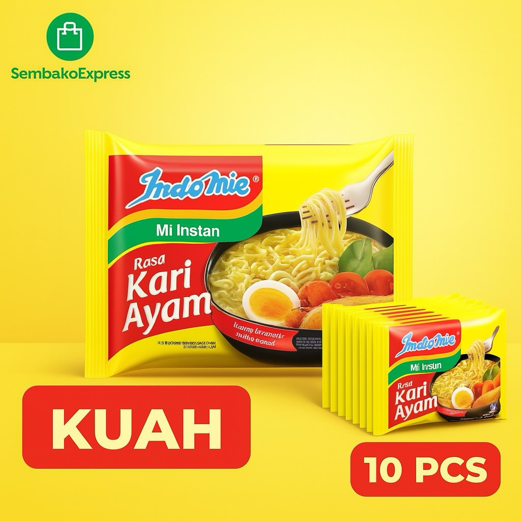

Indomie Kuah Rasa Kari Ayam - 10 Bungkus | Rasa Lezat Gurih Berkuah
