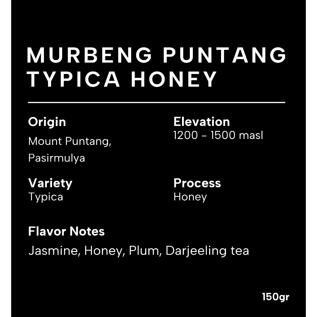 

Biji Kopi Arabika Murbeng Puntang Typica Honey 150gr