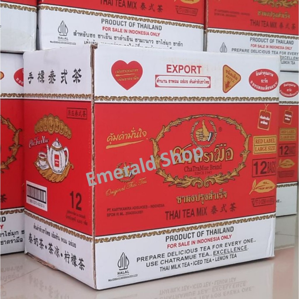 

Thai Tea Mix Chatramue (Black Tea) Number One Brand 12x400 gr - Karton / Box