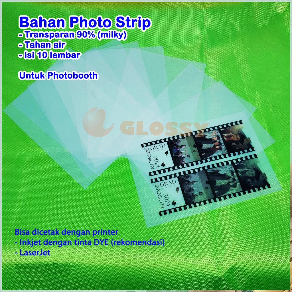 

Bahan Photo strip untuk Photobooth – 4R Kilap, Transparan, Tahan Air