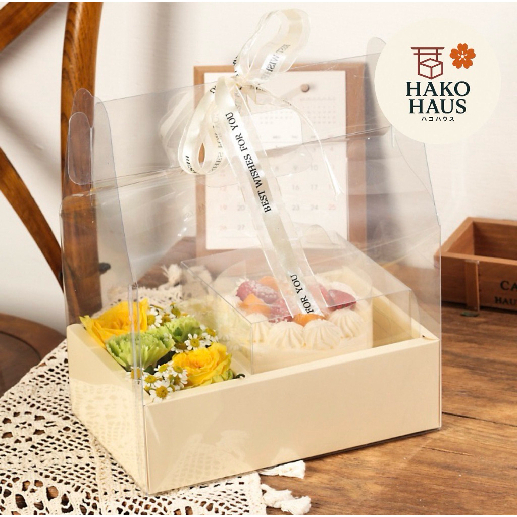 

HAKOHAUS Transparent Portable Korean Flower Box / Flower Cake Box Mika Valentine