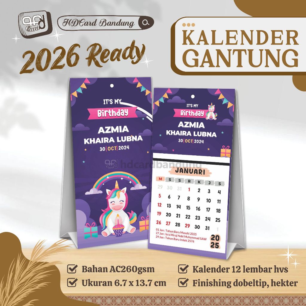 

Kalender Gantung / Duduk Mini Desain Custom Souvenir Unik Lucu l Kalgan