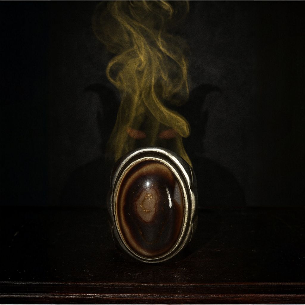 Cincin Batu Akik Alam Asli motip tuyu