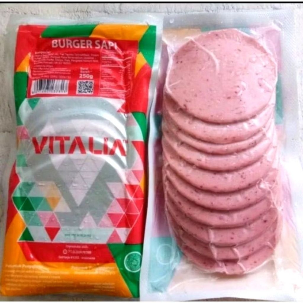 

Vitalia beef burger besar 250gr isi 10 || KRIEGER