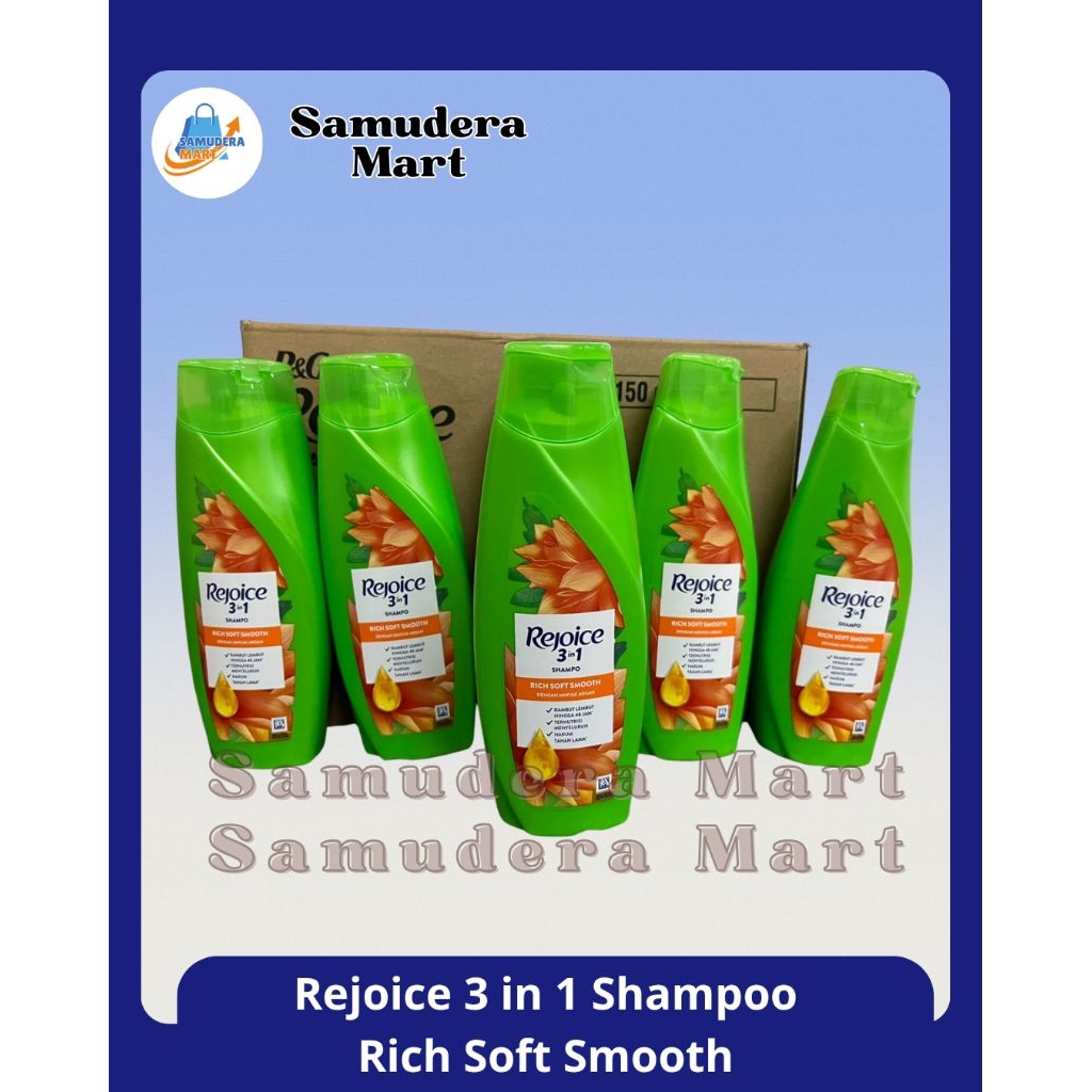REJOICE 3IN1 SHAMPOO RICH SOFT SMOOTH MINYAK ARGAN 340ML