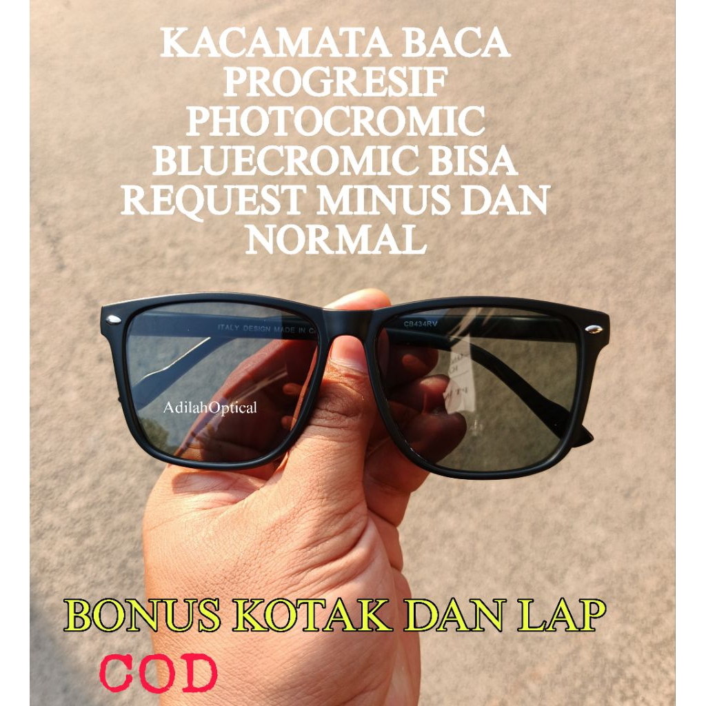 COD Kacamata baca dan jalan Progresif kacamata minus lensa photocromic Bluecromic kacamata baca pria