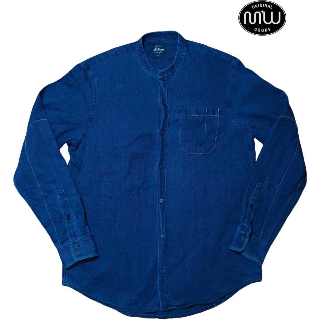 s.Oliver Shanghai Shirt - Blue Jeans Cotton ( Kemeja Shanghai)