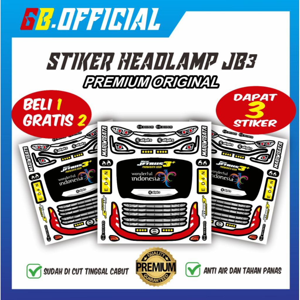 

stiker jb3 new untuk miniatur bus plastik