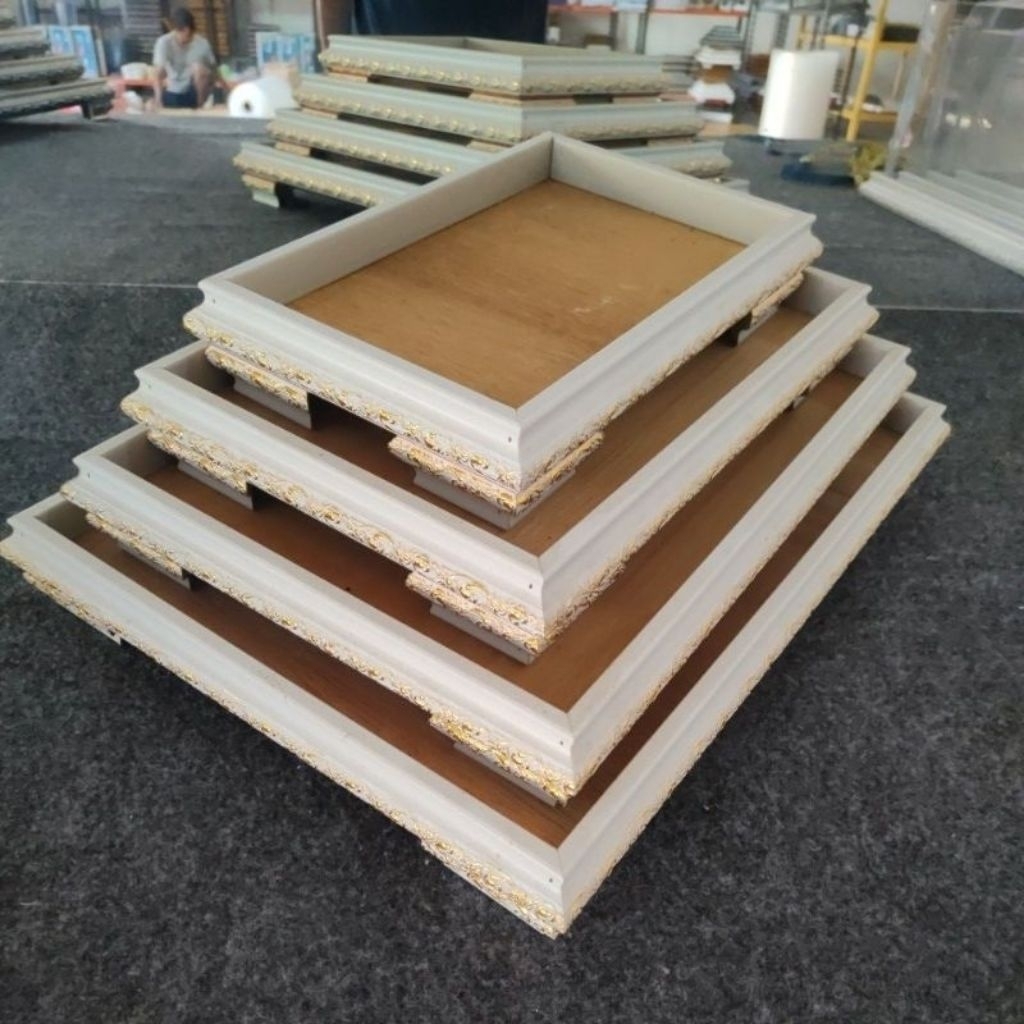 kotak  seserahan frame fiber mewah satu set tutup mika hias