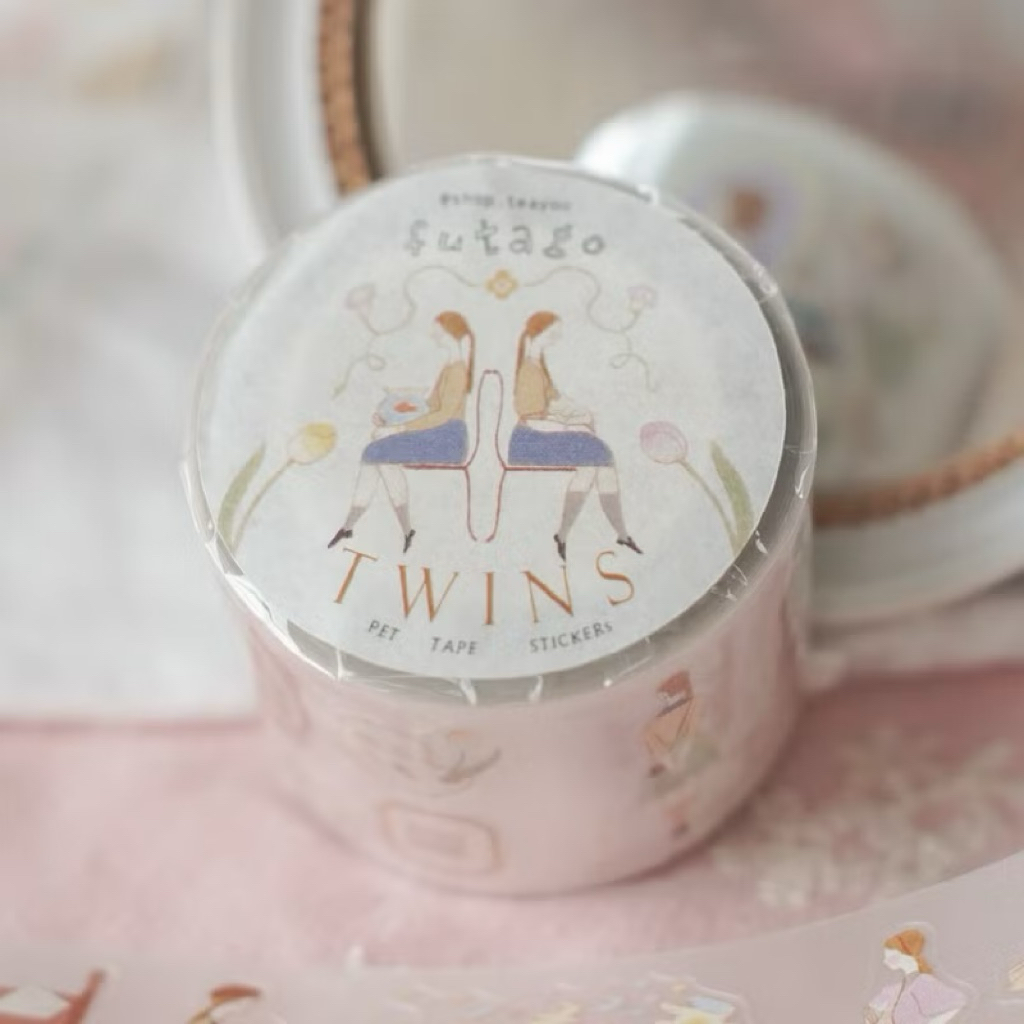 

Teayoushop Twins Sticker Kiss Cut PET Tape