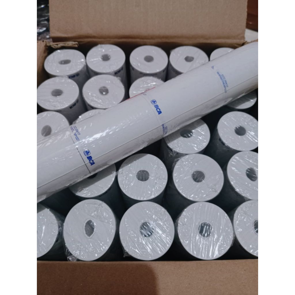 

kertas thermal logo bank BCA ukuran 58x40mm paket 20pcs
