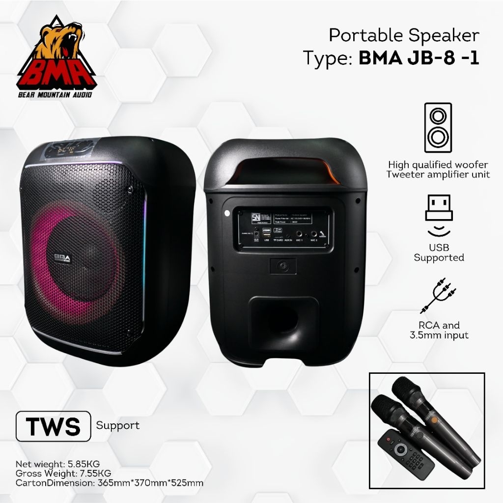 SPEAKER PORTABLE 8 INCH SINGLE | BMA