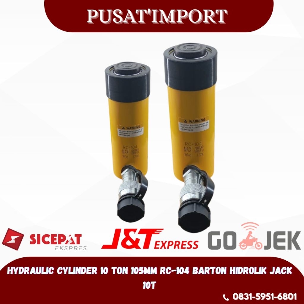Hydraulic Cylinder 10 Ton 105mm RC-104 BARTON Hidrolik Jack 10T RC-104