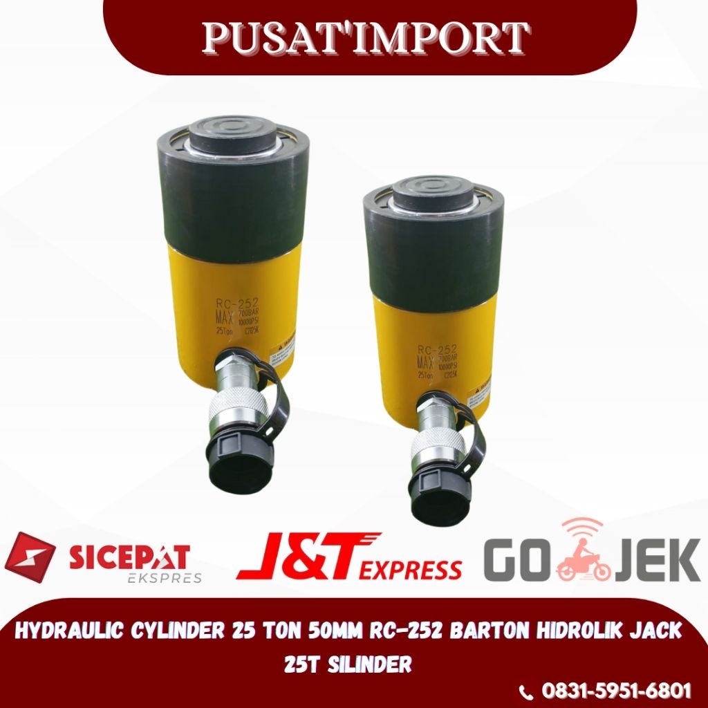Hydraulic Cylinder 25 ton 50mm rc-252 barton hidrolik jack 25t silinder RC-252