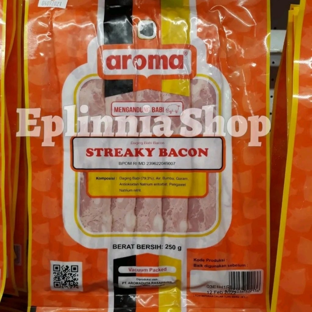 

Aroma Streaky Bacon 250 gr - Daging Babi Bacon