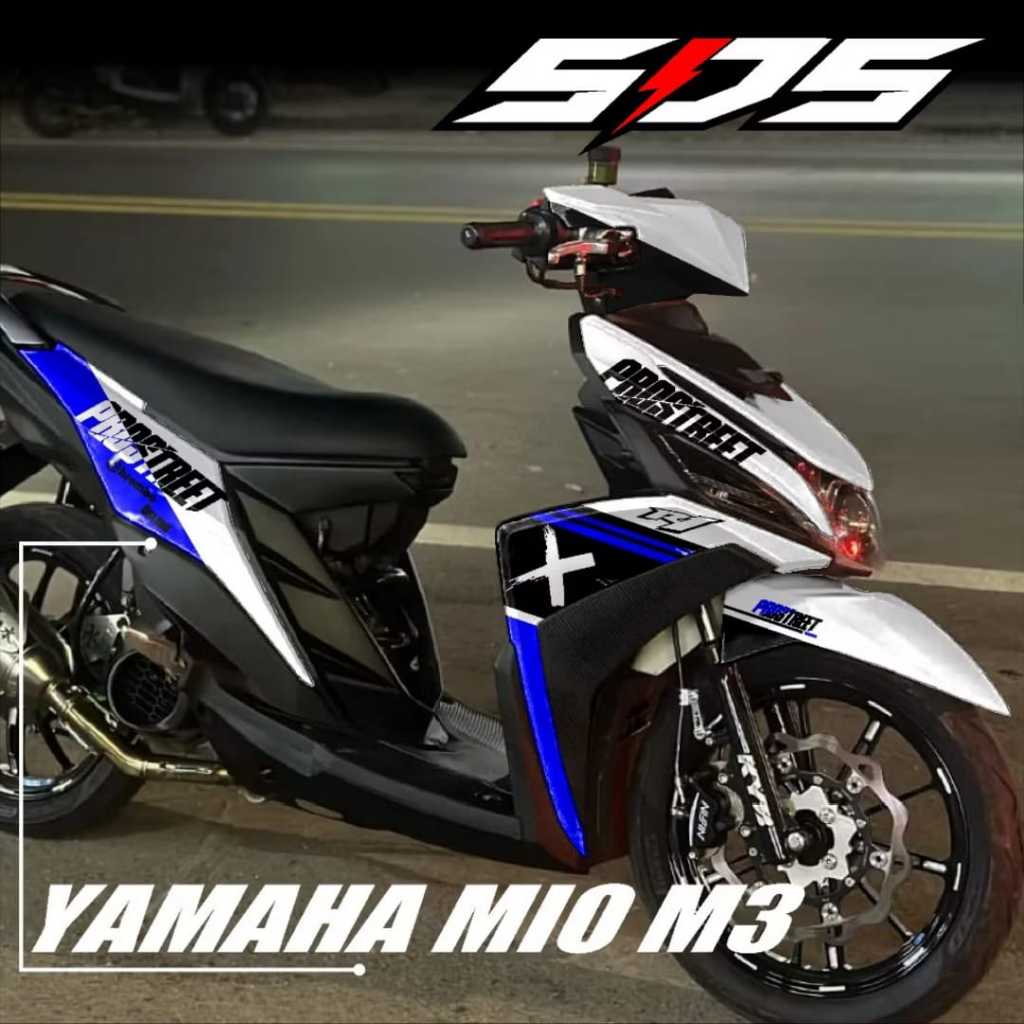 COD Stiker Mio M3 Decal Striping Mio M3 / Mio Z / Mio 125 Dekal Full Body Desain Racing PROSTREET