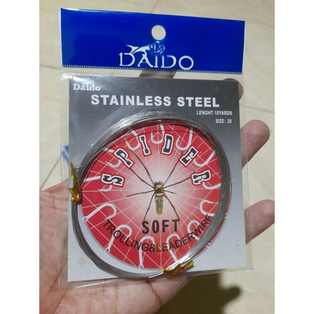 Kawat neklin Daido Stainless Steel Spider soft size 28 lenght 10yard Nusa Pancingmart