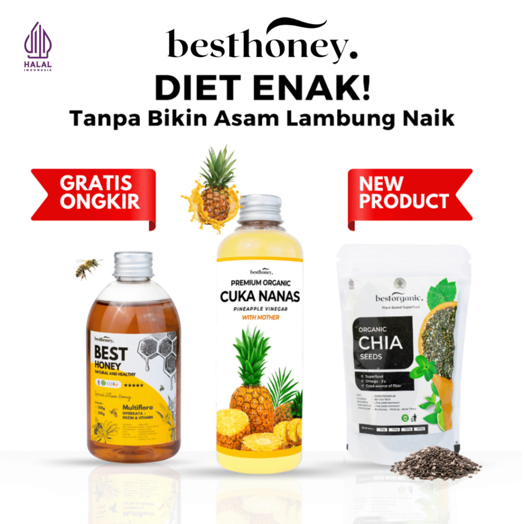 

Best Honey Paket 3in1Cuka Nanas Chia Seed Madu Multiflora