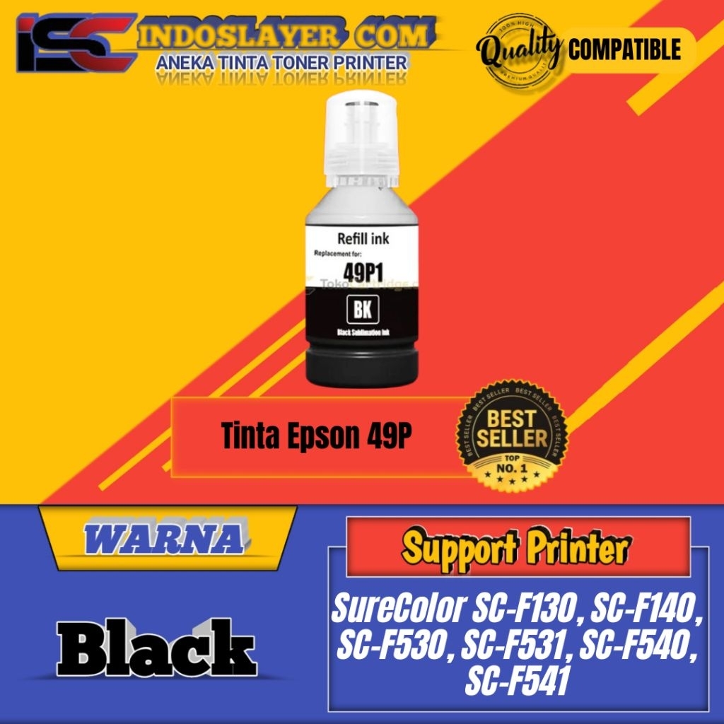 Tinta Compatible Epson T49P1 E49P 49P Black Printer SC-F130, SC-F140, SC-F530, SC-F531, SC-F540