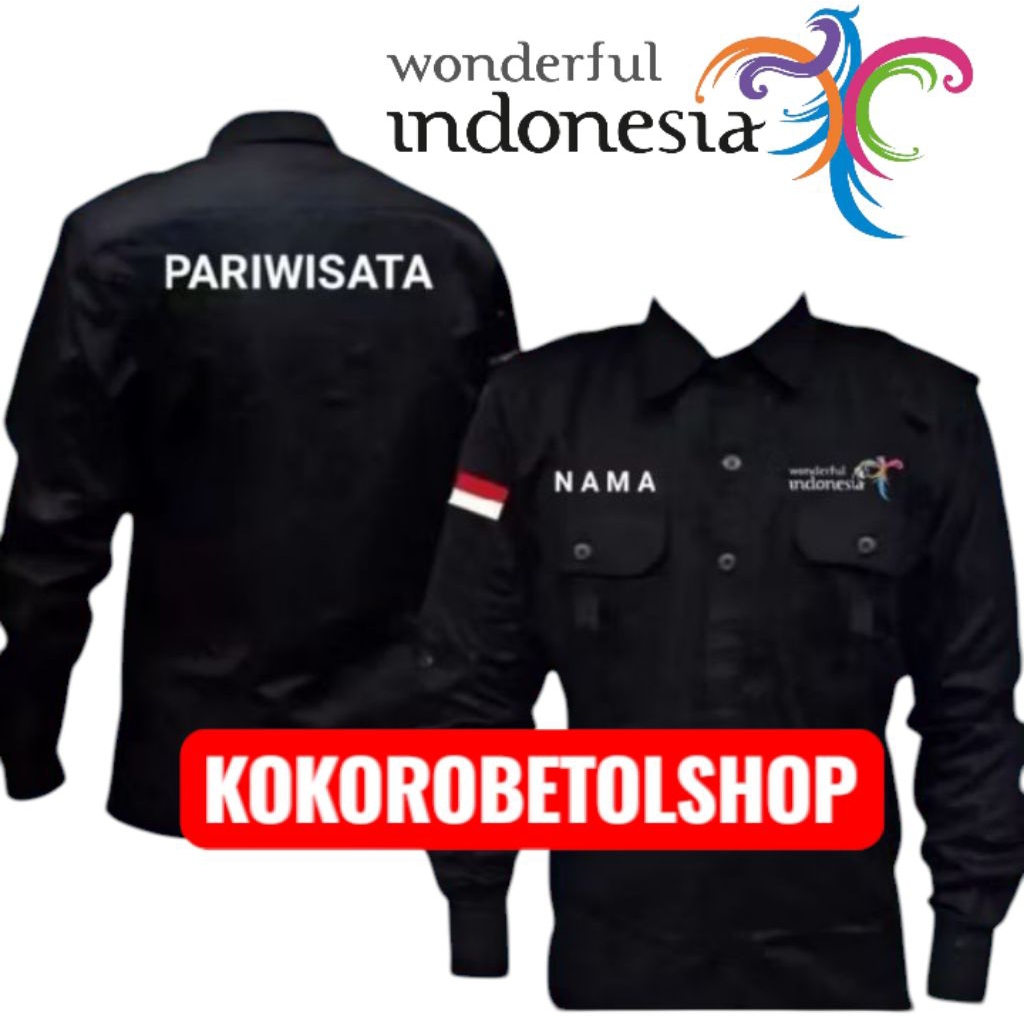 kemeja pariwisata keja wonderful indonesia baju pariwisata seragam pariwisata full bordir