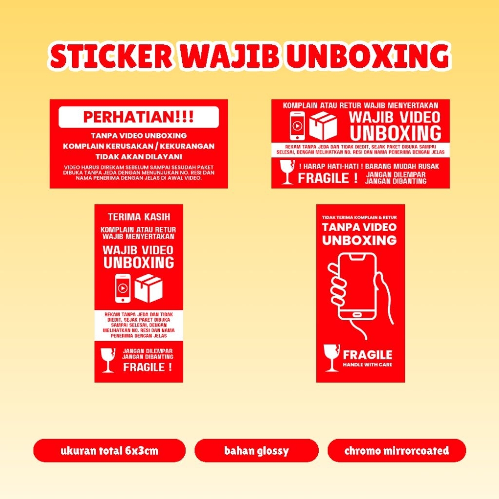 

STICKER FRAGILE HARAP VIDEO UNBOXING PAKET