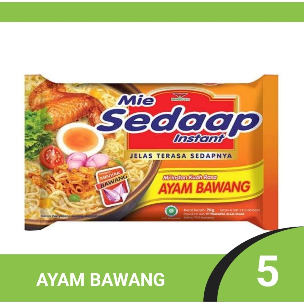 

MIE SEDAAP Rasa ayam bawang 5 pcs