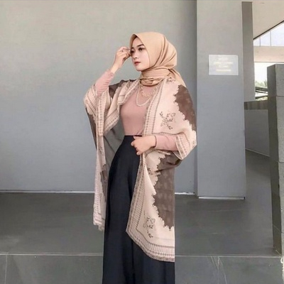 outer scarf motif / outer cardigan motif printing basic outer wanita kekinian
