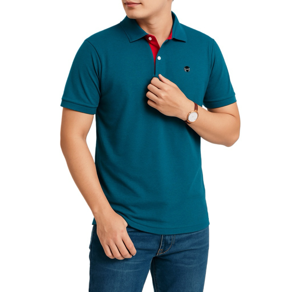 Polo Shirt Pola Warna Premium Kaos kerah Polo Pria Lengan Pendek Kerah