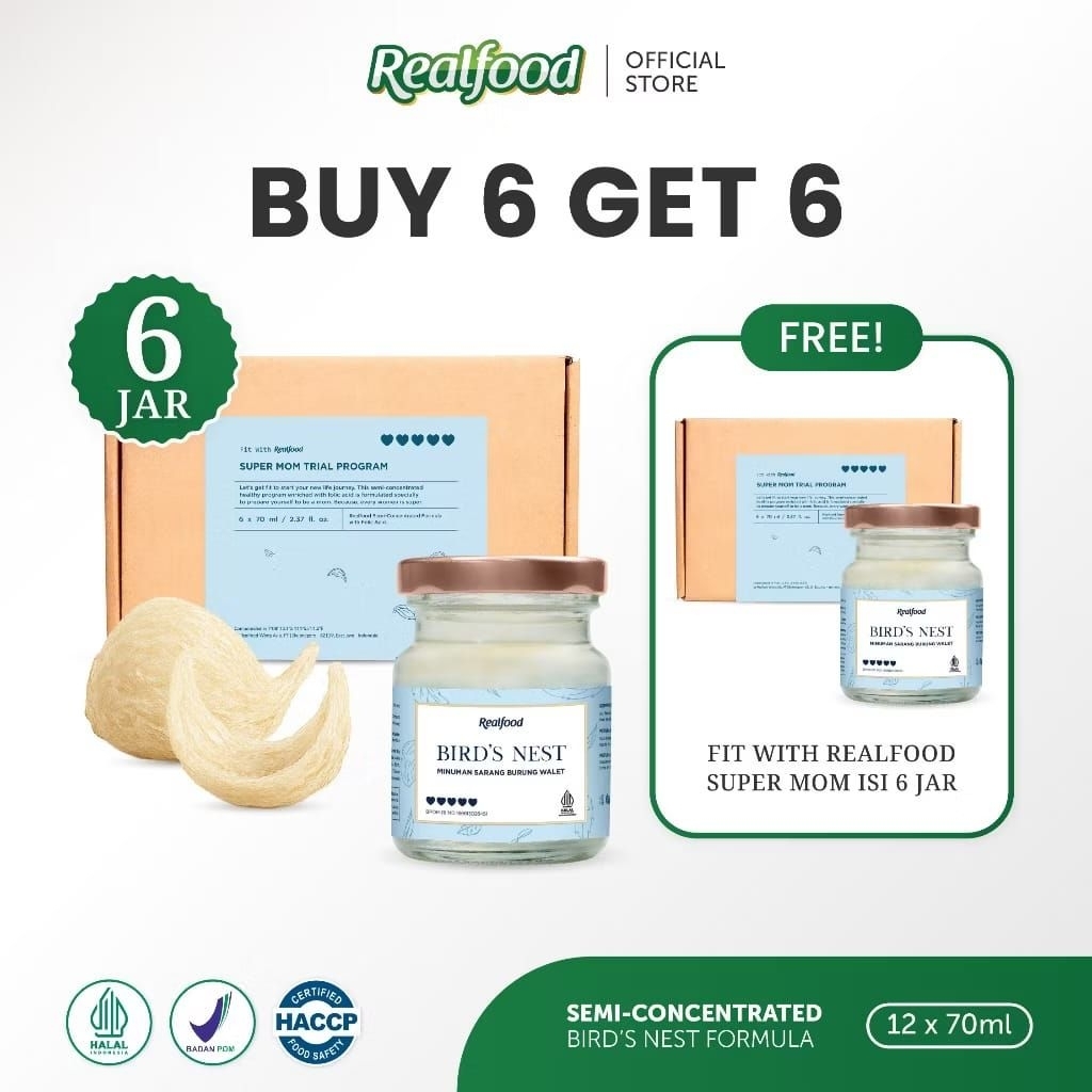 

Realfood Super Mom Promil 6 Botol & 12 Botol ( Minuman Sarang Burung Walet )