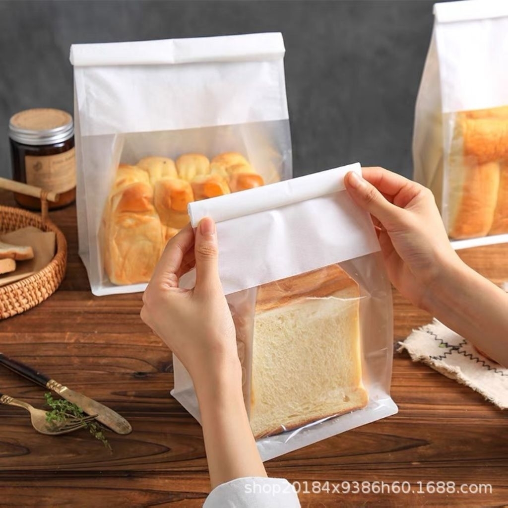 

10PCS paper bag toast roti tawar kantong kertas plastik roti tawar dengan peutup kawat