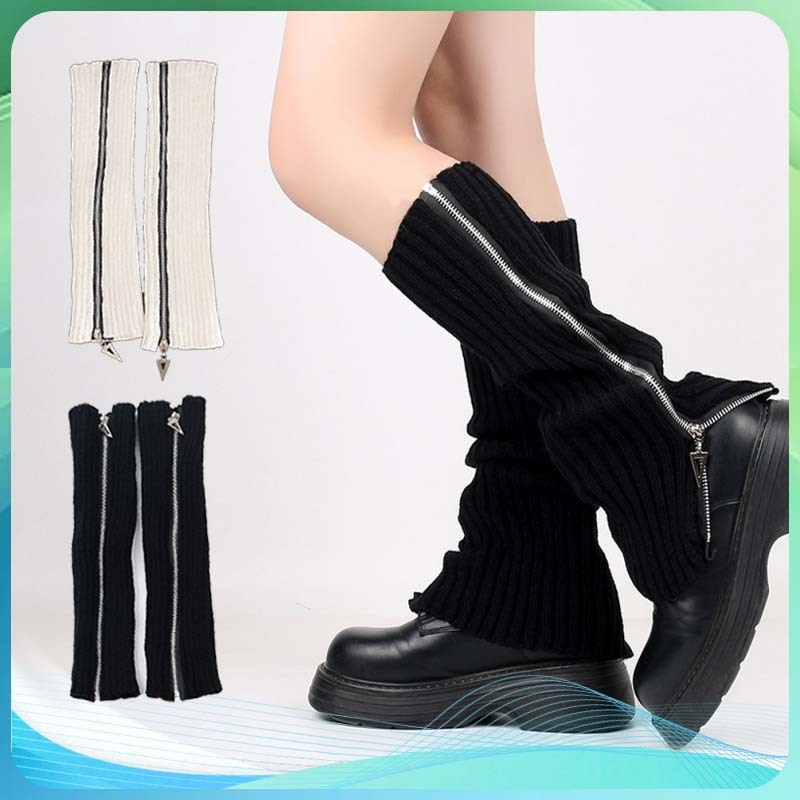 Leg Warmer Selutut Socks Leg Warmer Rajut Wanita Gaya Kaos Kaki Gradasi Gothic Socks Lolita Socks Ja