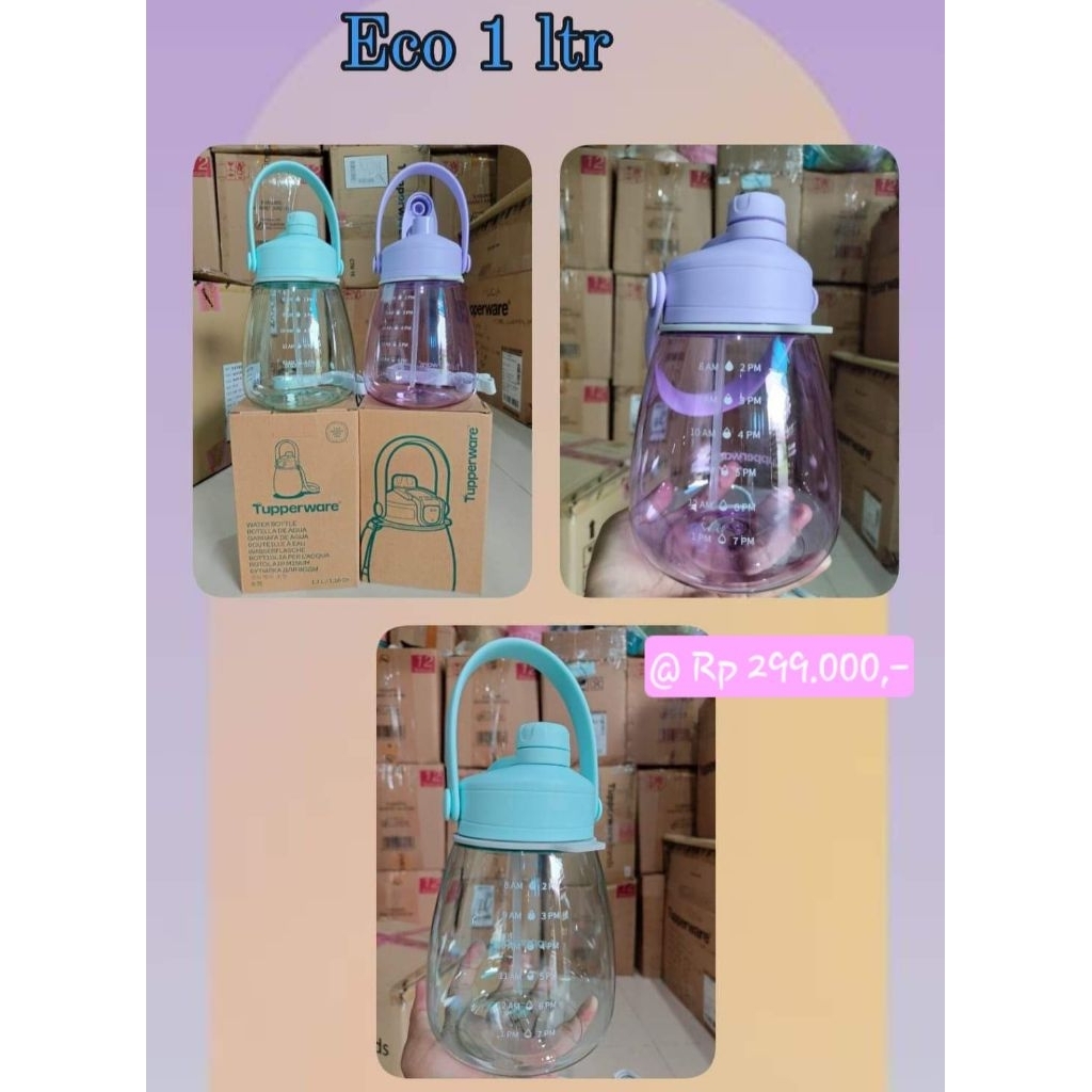 Aquadrop Tupperware botol cantik sedotan tali 1100ml  Tupperware