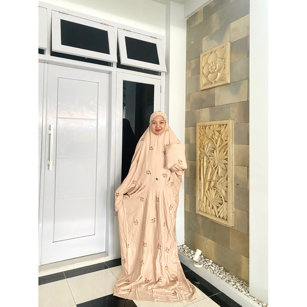 MUKENA TWILL BORDIR TERUSAN JUMBO | MUKENA BORDIR PITA | MUKENA TERUSAN WARNA