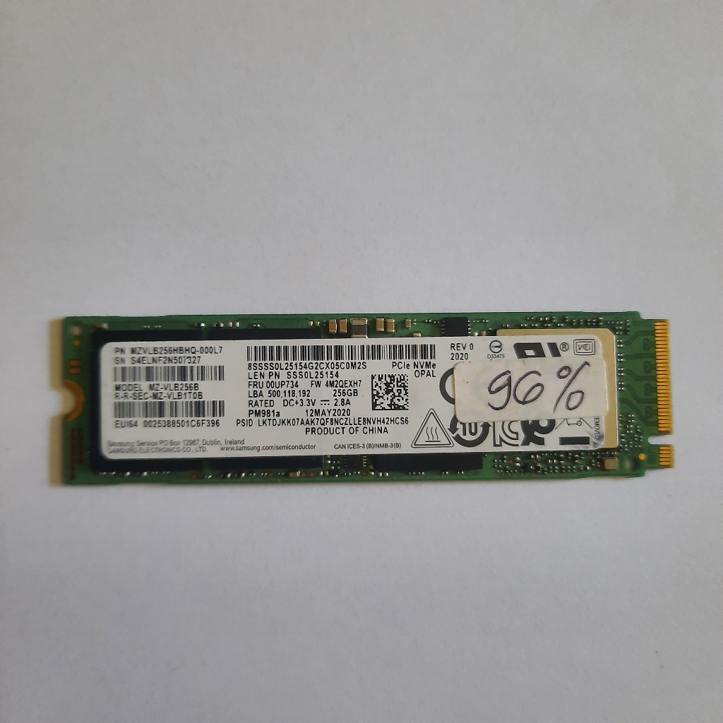 SSD M2 NVME Samsung 256GB SECOND ORIGINAL M.2 SENTINEL 96%