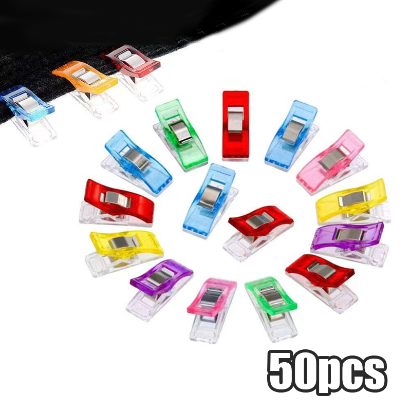 50 pcs Penjepit Kain Jahit Penjepit Jahitan Clover Wonder Clip Warna Klip Penjepit Jahitan Kain
