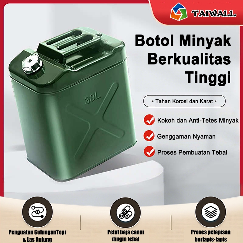 Jerigen Baja Militer/Jerigen besi army/bensin solar Jerry can steel 10L 20L  30L