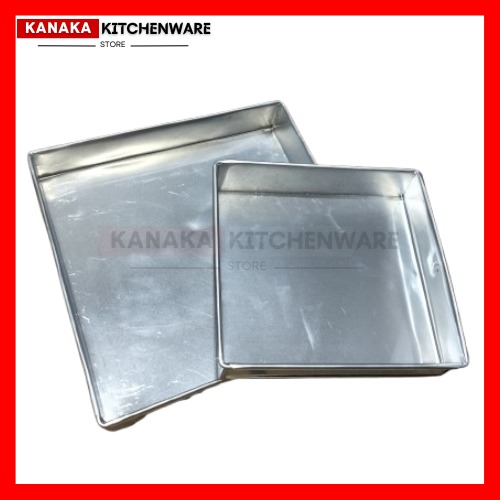 Loyang Persegi Tinggi 3 ukuran kecil hingga sedang / Loyang Bolu Kotak / Loyang brownies / Loyang 10