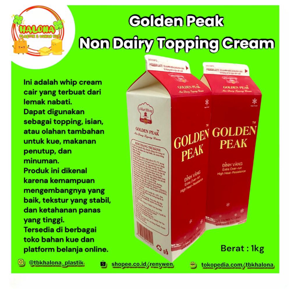 

Golden Peak Non Dairy Topping Cream